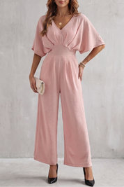 Georgiana Cooper | Burgundy Batwing Wide-Leg Jumpsuit