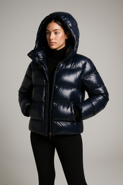 Luxury Slim Fit Puffer Jacket with Glossy Finish