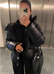 Luxury Slim Fit Puffer Jacket with Glossy Finish