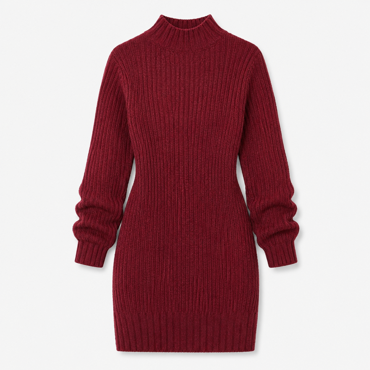 Lydia Barrett | Ribbed Turtleneck Knit Mini Dress