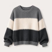 Lydia Chambers | Colour Block Knit Sweater with Cable Detail