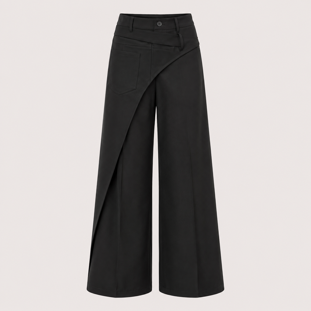 Lydia Roberts | Diagonal-Panel Wide-Leg Trousers