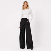 Lydia Roberts | Diagonal-Panel Wide-Leg Trousers