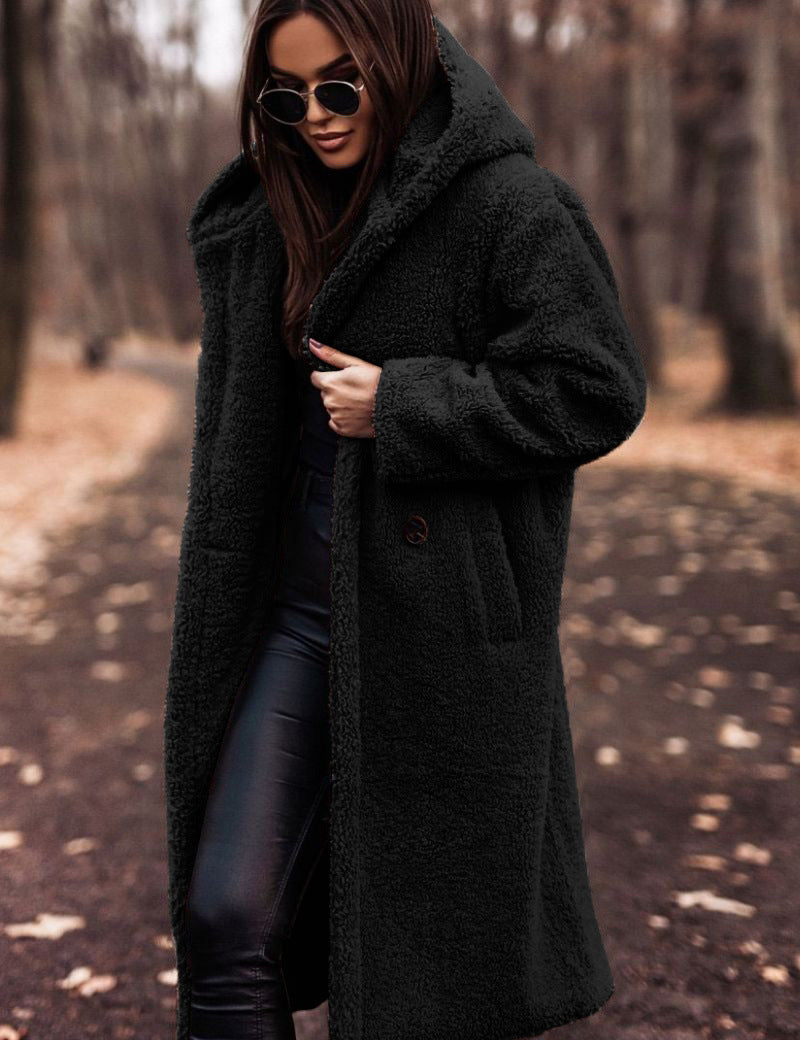 Madeleine Dupont | Hooded Teddy Long Coat For Women