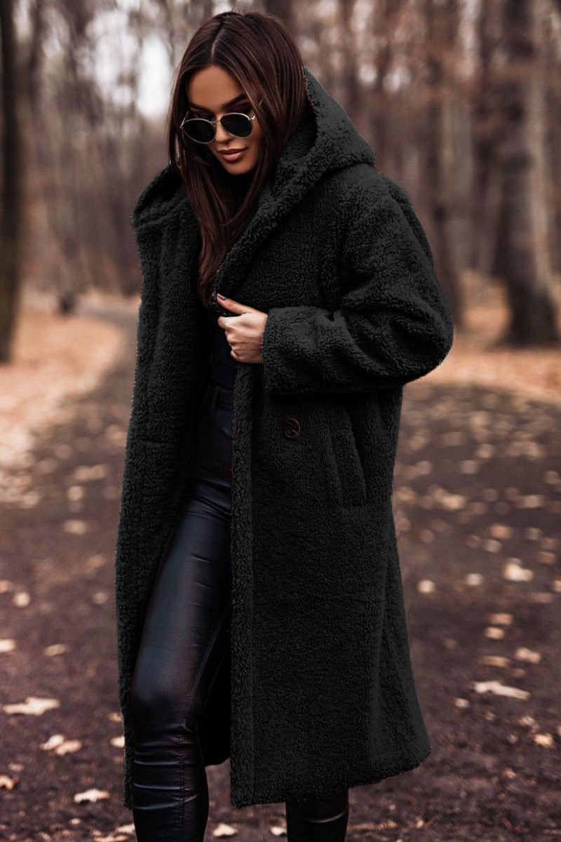 Madeleine Dupont | Hooded Teddy Long Coat For Women