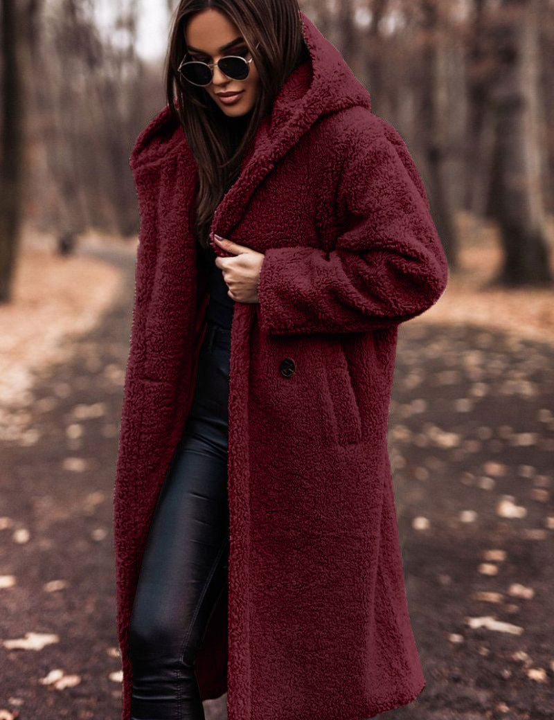 Madeleine Dupont | Hooded Teddy Long Coat For Women