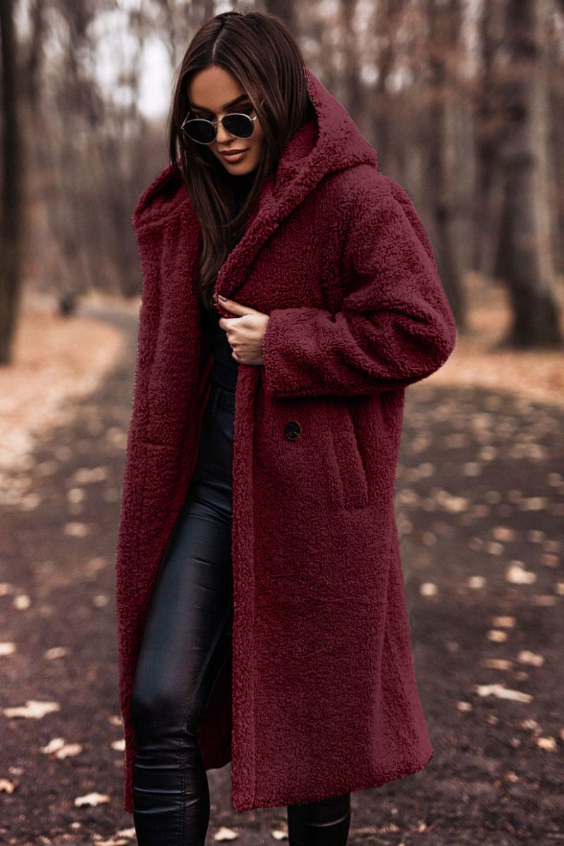 Madeleine Dupont | Hooded Teddy Long Coat For Women