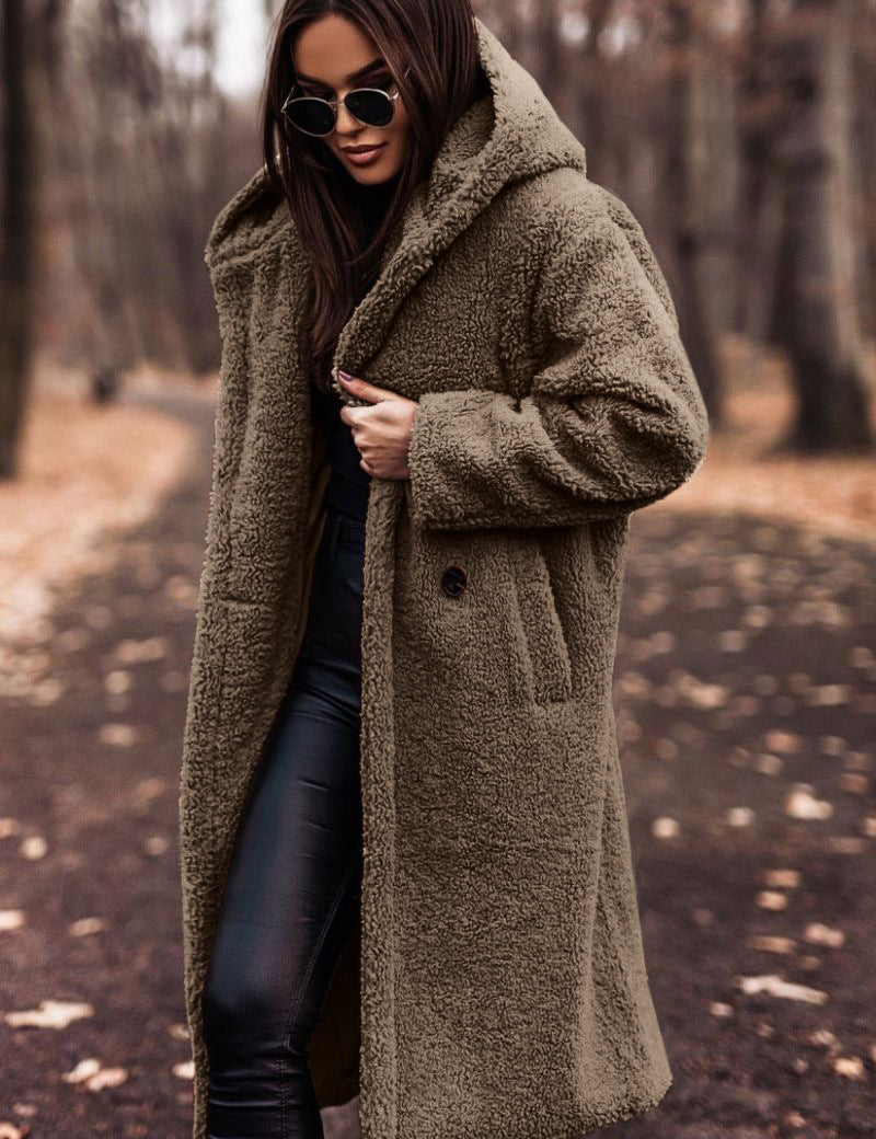 Madeleine Dupont | Hooded Teddy Long Coat For Women