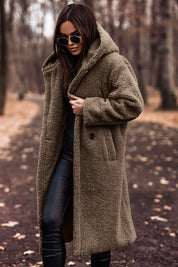 Madeleine Dupont | Hooded Teddy Long Coat For Women
