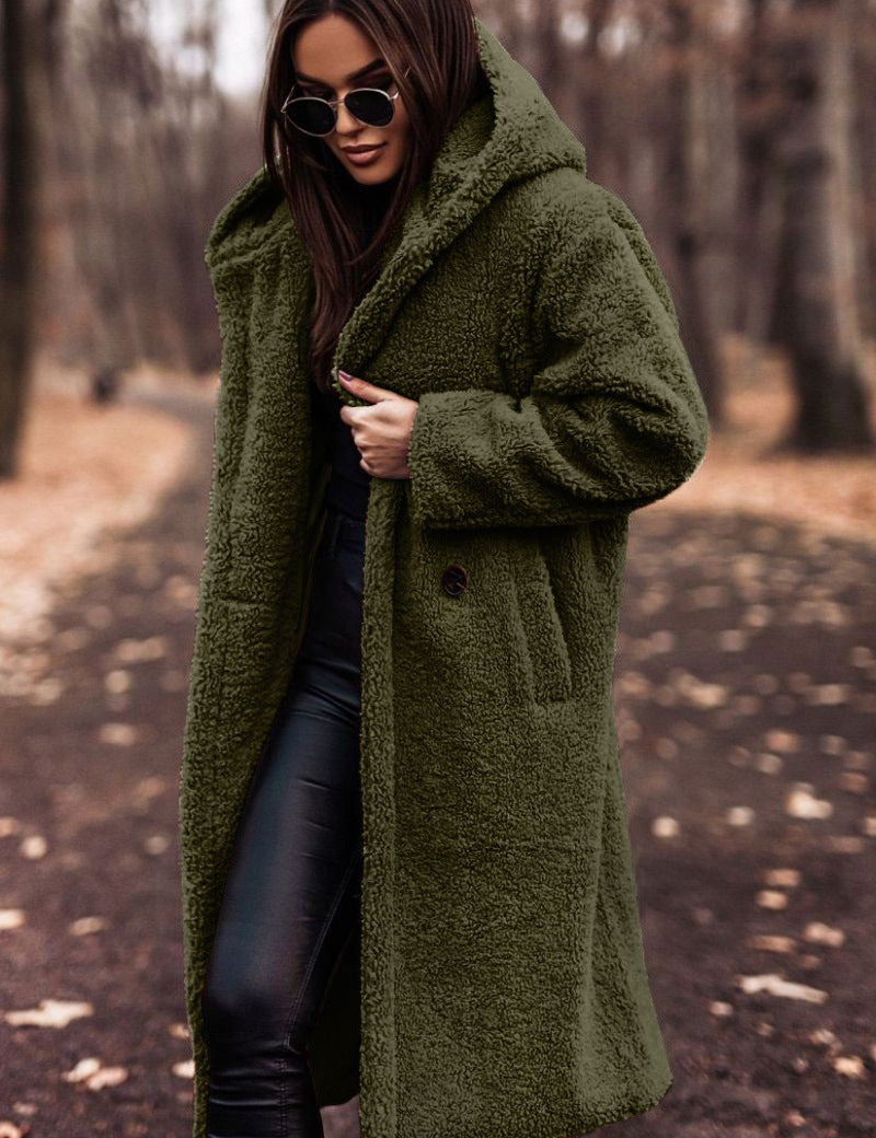 Madeleine Dupont | Hooded Teddy Long Coat For Women