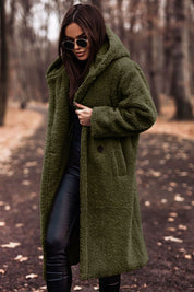 Madeleine Dupont | Hooded Teddy Long Coat For Women