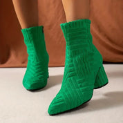 Maelle Whitmore | Quilted Block Heel Boots