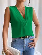 Marceline Fairfax | Elegant V-Neck Sleeveless Blouse for Women