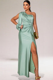 Marcella Grey | One-Shoulder Satin Maxi Prom Dress
