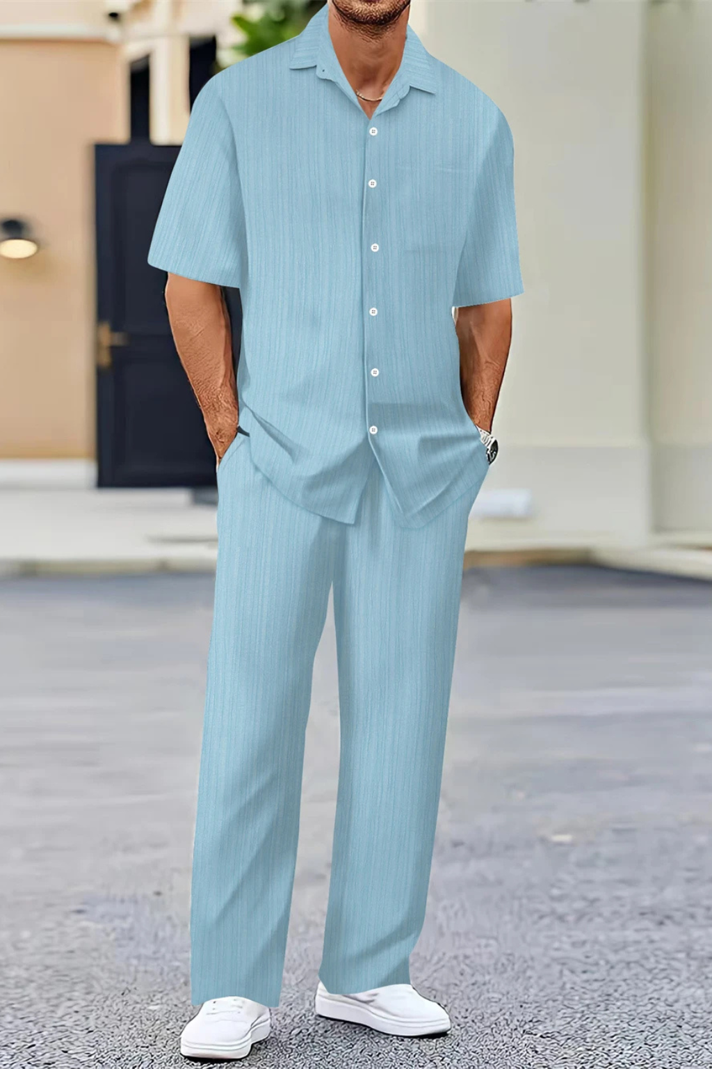 Marco Bellini | Textured Summer Co-Ord Set For Men