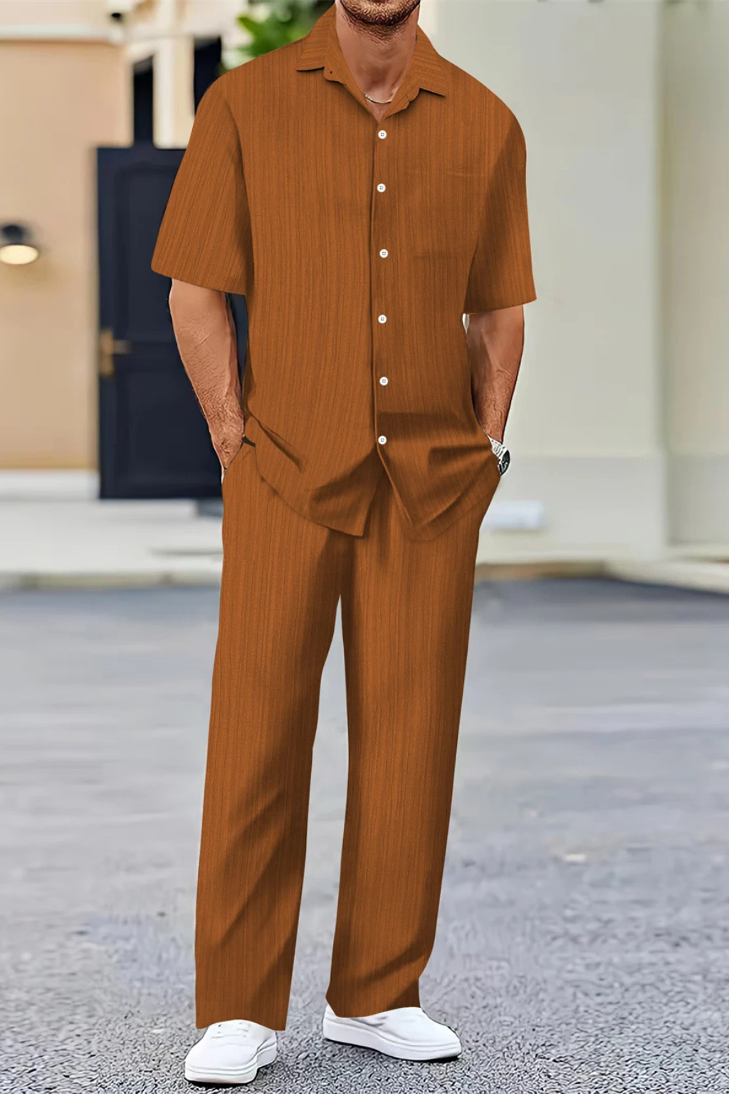 Marco Bellini | Textured Summer Co-Ord Set For Men
