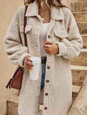 Margaux Dupont | Longline Sherpa Button Coat For Women