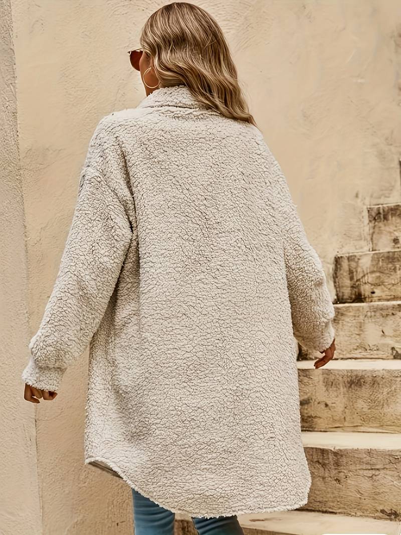 Margaux Dupont | Longline Sherpa Button Coat For Women