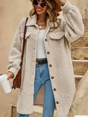 Margaux Dupont | Longline Sherpa Button Coat For Women
