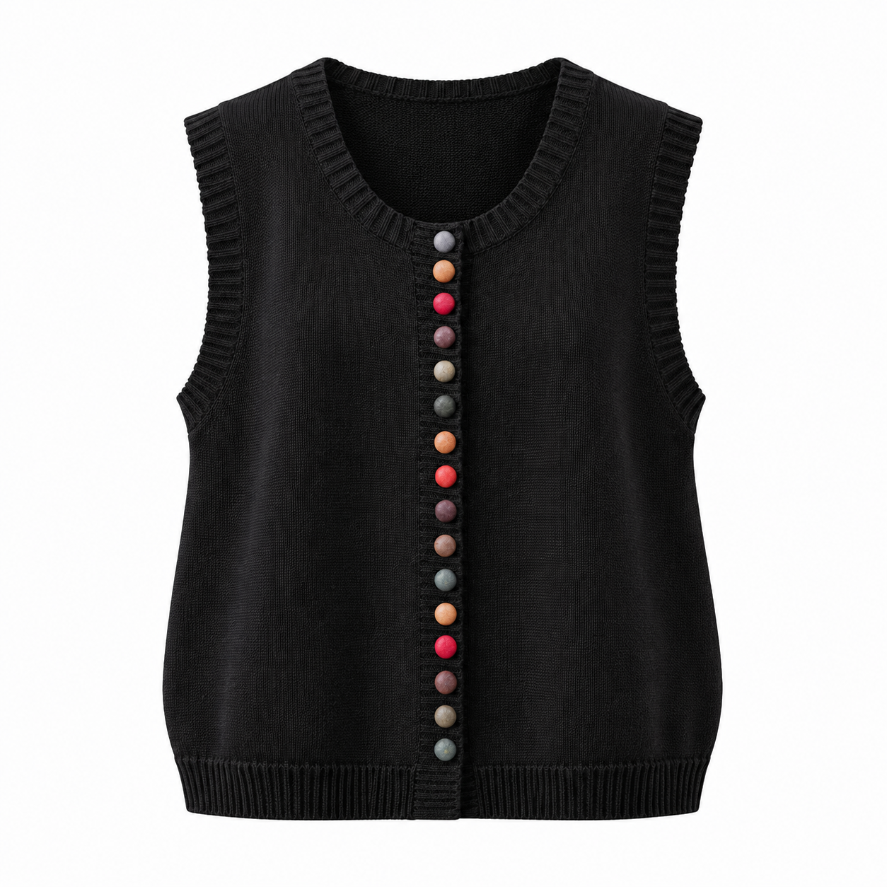 Gilet cardigan tricoté à boutons contrastants Margot Ellison