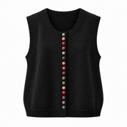 Gilet cardigan tricoté à boutons contrastants Margot Ellison