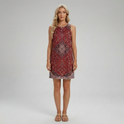 Marigold Carrington | Red Printed Shift Summer Dress
