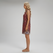 Marigold Carrington | Red Printed Shift Summer Dress