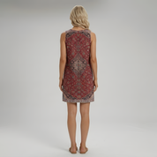 Marigold Carrington | Red Printed Shift Summer Dress