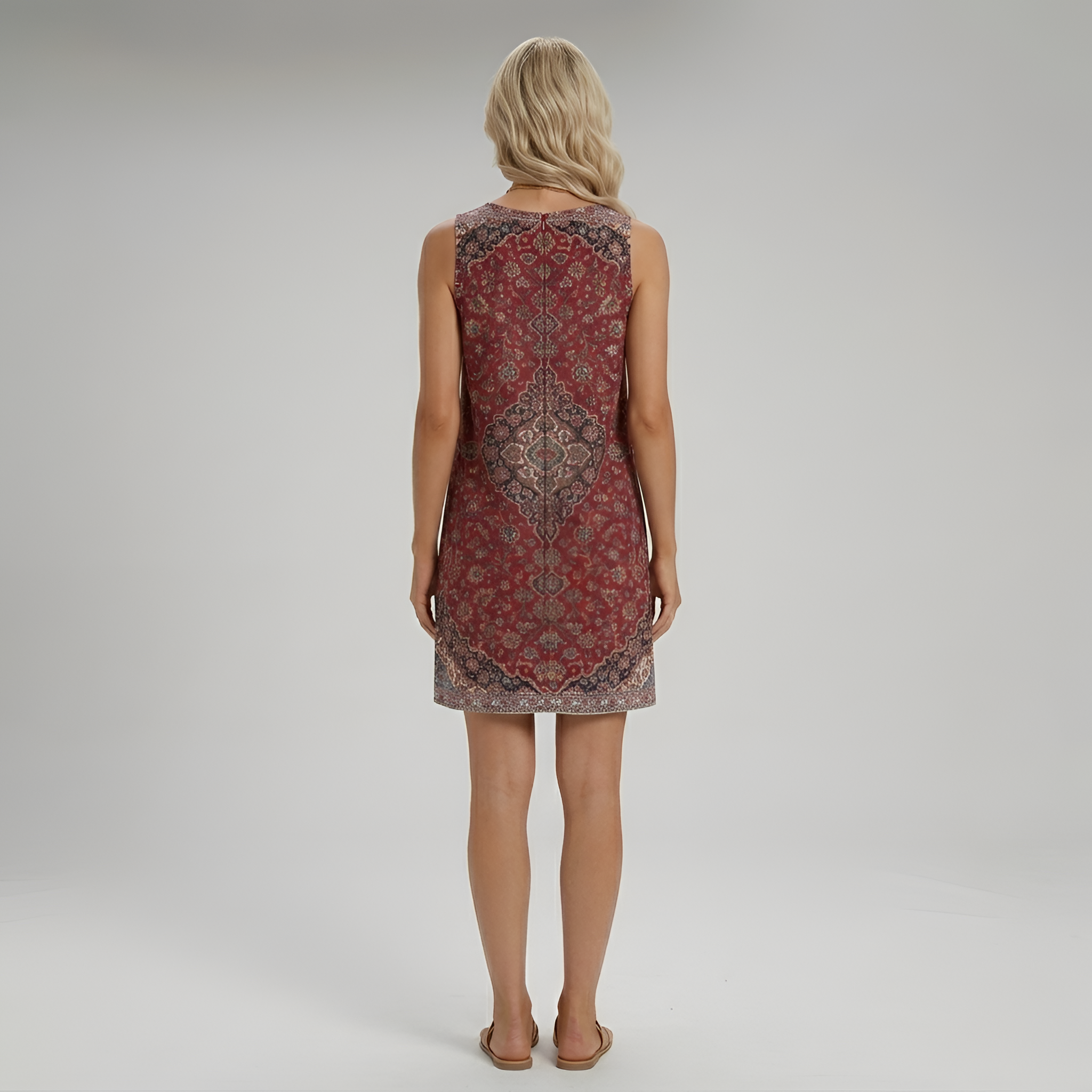 Marigold Carrington | Red Printed Shift Summer Dress