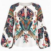 Marina Kirkwood | Floral Print Blouse With Bishop Sleeves