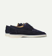 William Forsythe | Navy Suede Lace-Up Loafer Shoes for Men