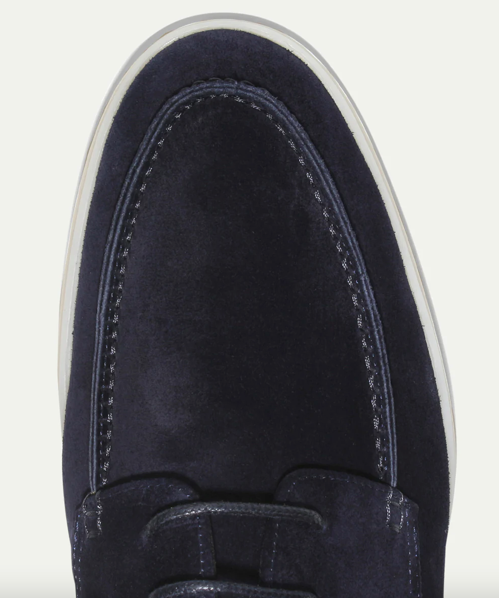 William Forsythe | Navy Suede Lace-Up Loafer Shoes for Men