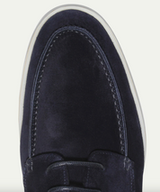 William Forsythe | Navy Suede Lace-Up Loafer Shoes for Men