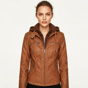 Marnie Ashcombe | Leather Jacket With Hood For Women
