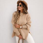 Matilda Stewart | Drawstring Side Slit Knit Sweater