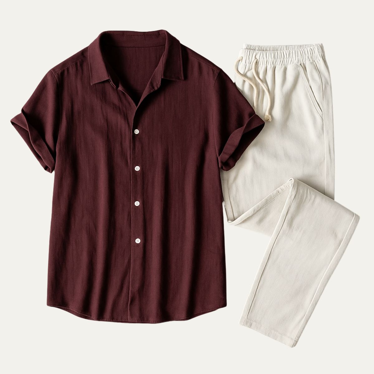 Matteo Calvani | Men's Linen Shirt & Drawstring Pants Set