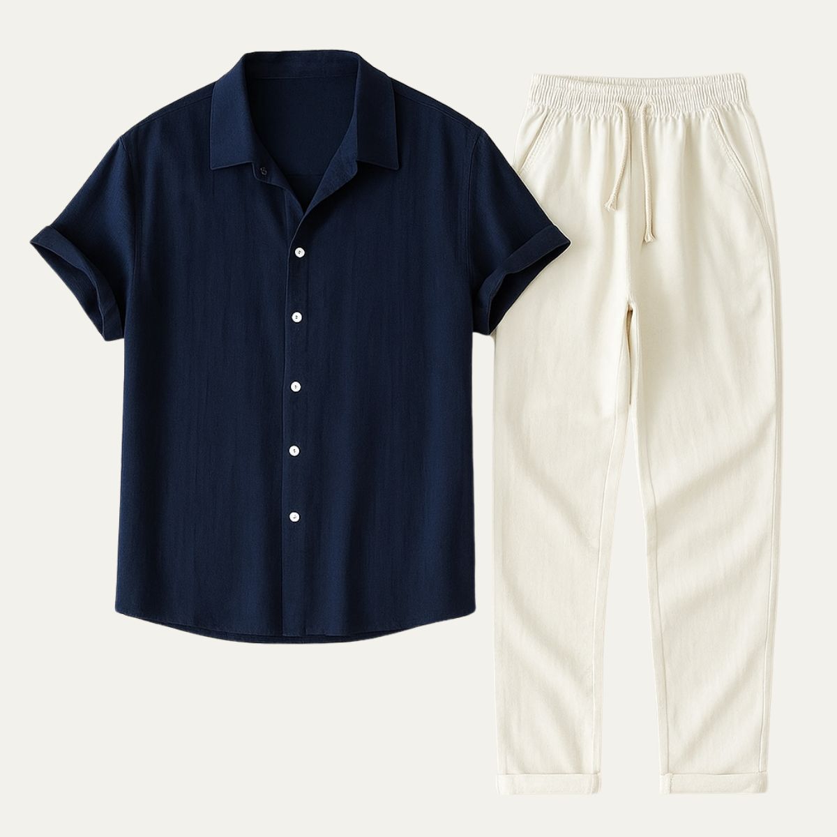 Matteo Calvani | Men's Linen Shirt & Drawstring Pants Set