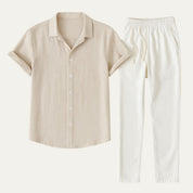 Matteo Calvani | Men's Linen Shirt & Drawstring Pants Set