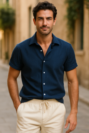 Matteo Calvani | Men's Linen Shirt & Drawstring Pants Set