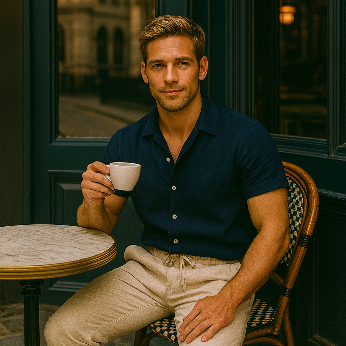Matteo Calvani | Men's Linen Shirt & Drawstring Pants Set