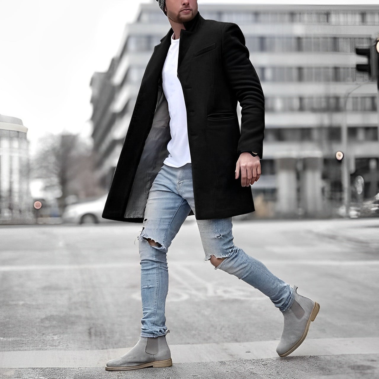 Matteo | Slim-Fit Overcoat with Refined Edge