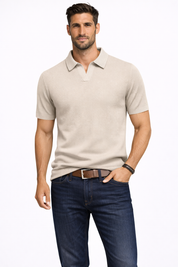 Matteo Ricci | Textured Knit Polo Shirt For Men