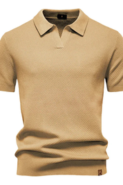 Matteo Ricci | Textured Knit Polo Shirt For Men