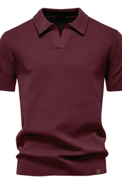 Matteo Ricci | Textured Knit Polo Shirt For Men