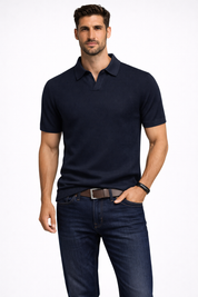 Matteo Ricci | Textured Knit Polo Shirt For Men