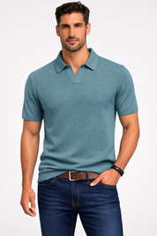 Matteo Ricci | Textured Knit Polo Shirt For Men