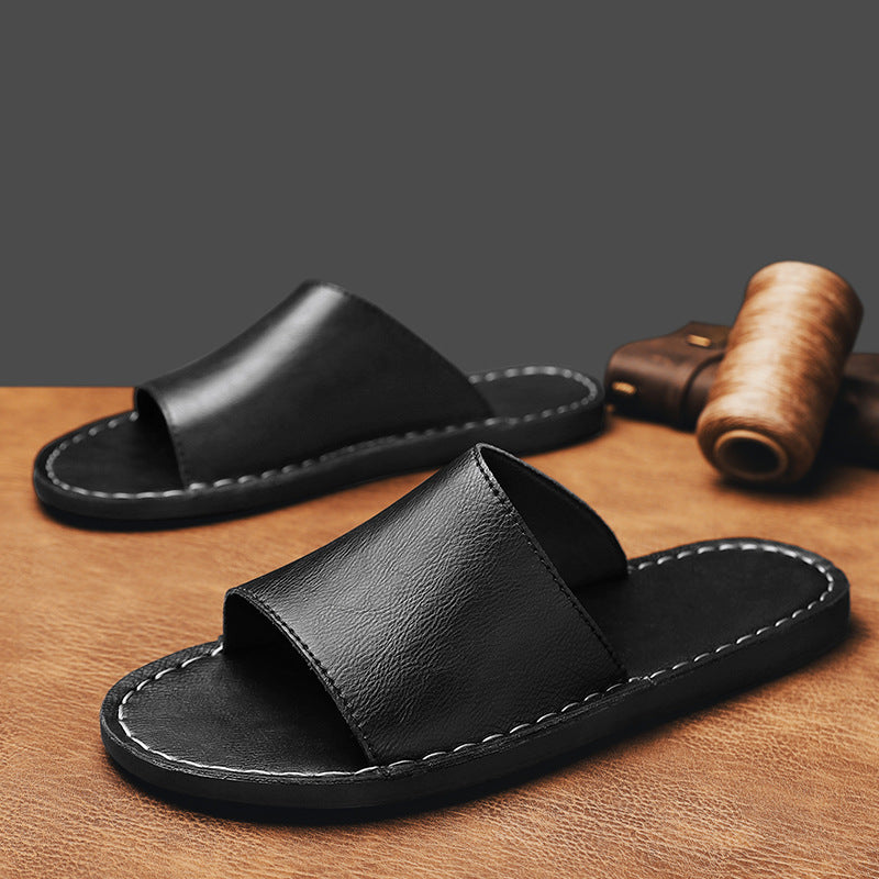 Matteo Romano | Leather Slide Sandals For Men