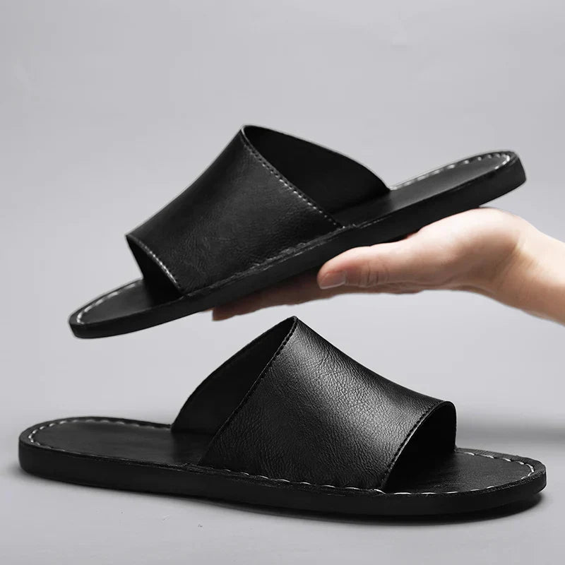 Matteo Romano | Leather Slide Sandals For Men