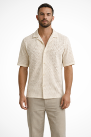 Matteo Sinclair | Chevron Textured Summer Shirt For Men