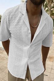 Matteo Sinclair | Chevron Textured Summer Shirt For Men